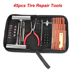 45pcs Car Tyre Repair Set Tire Studding Puncture Plug Repair Tools Bicycle Dirt Pit Bike Motorcycle Auto Accessories Universal