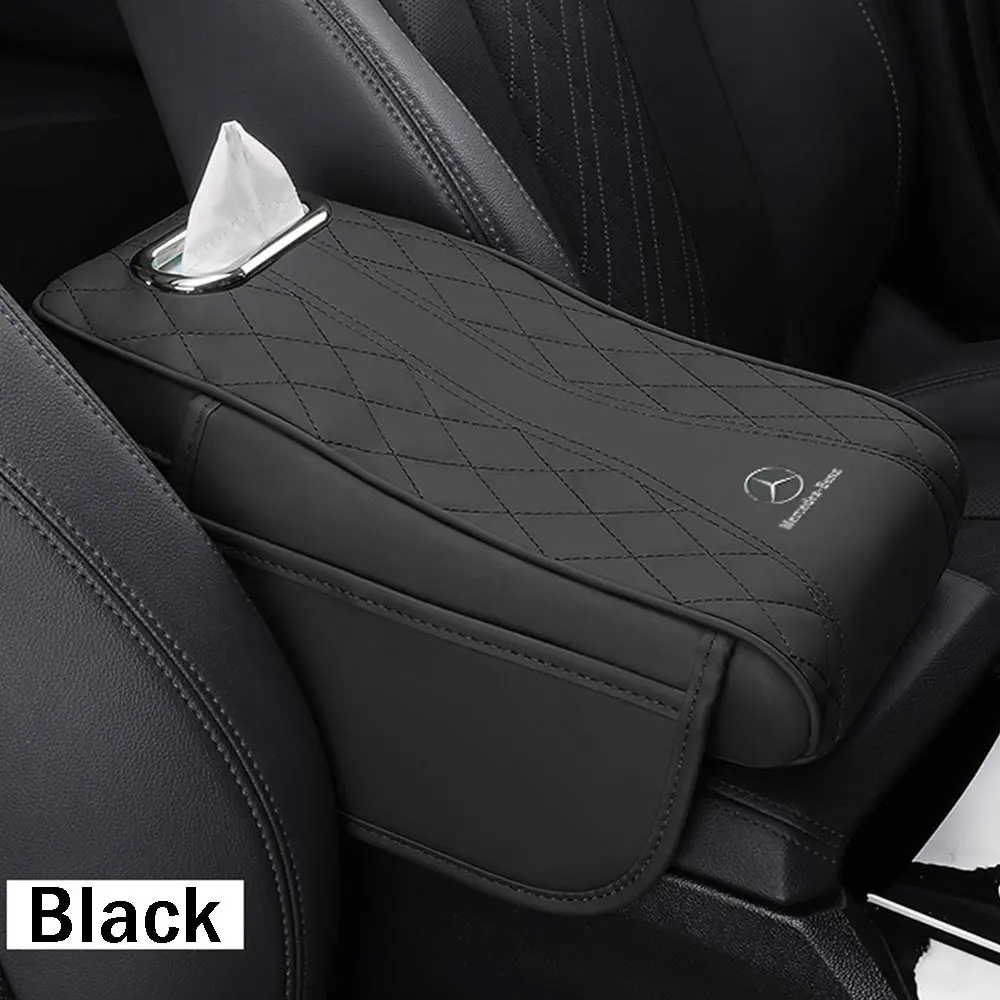 Automotive Interior Stickers Car Armrest Mat Arm Rest Protection Cushion Auto Armrests Storage Box Cover Pad For Mercedes Benz