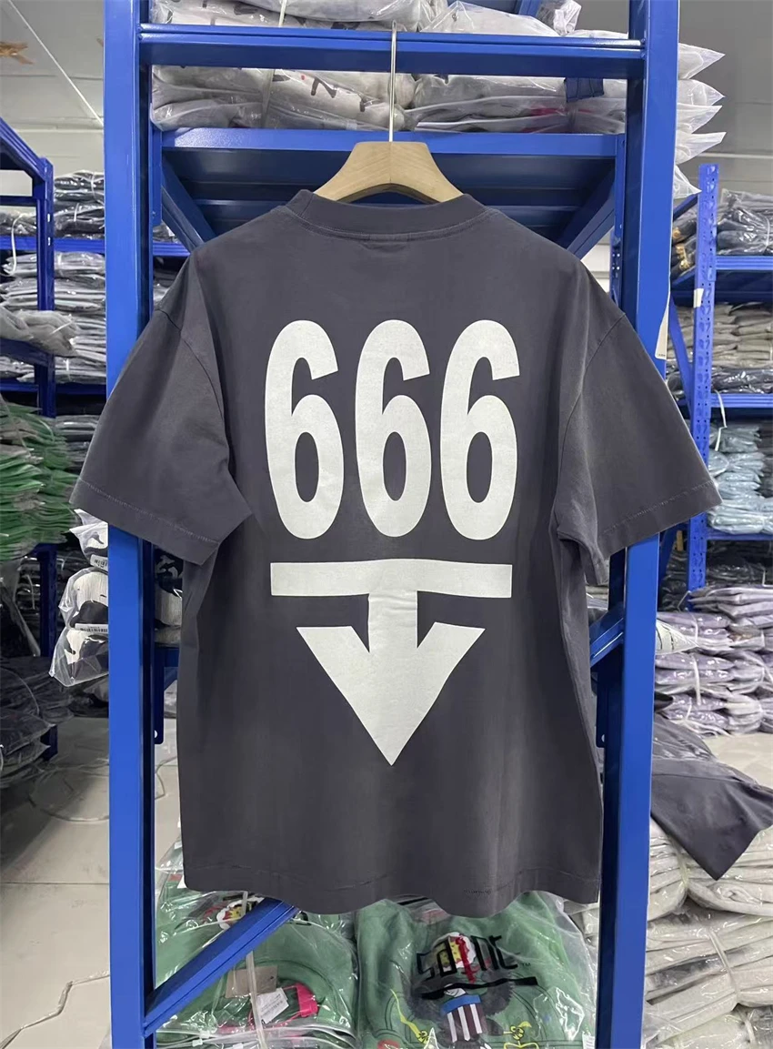 New Vintage SAINT Washed Free Skeleton Printed Cotton Short Sleeved High Street Versatile Sports Oversize Men Women T-shirt