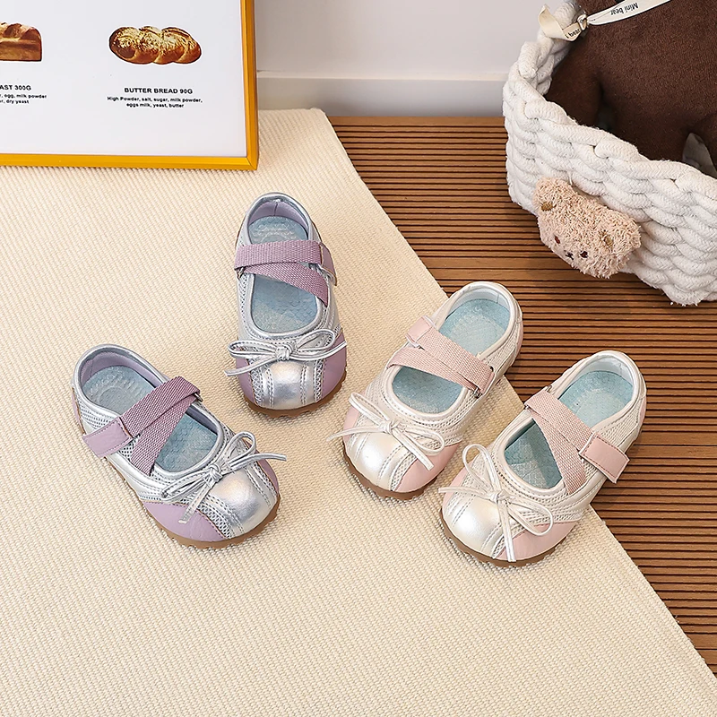 

Spring Autumn Kids Toddler Girls Mesh Splicing Casual Shoes Bow Non-Slip Sole for Daily Walking Outdoor School Play Wear