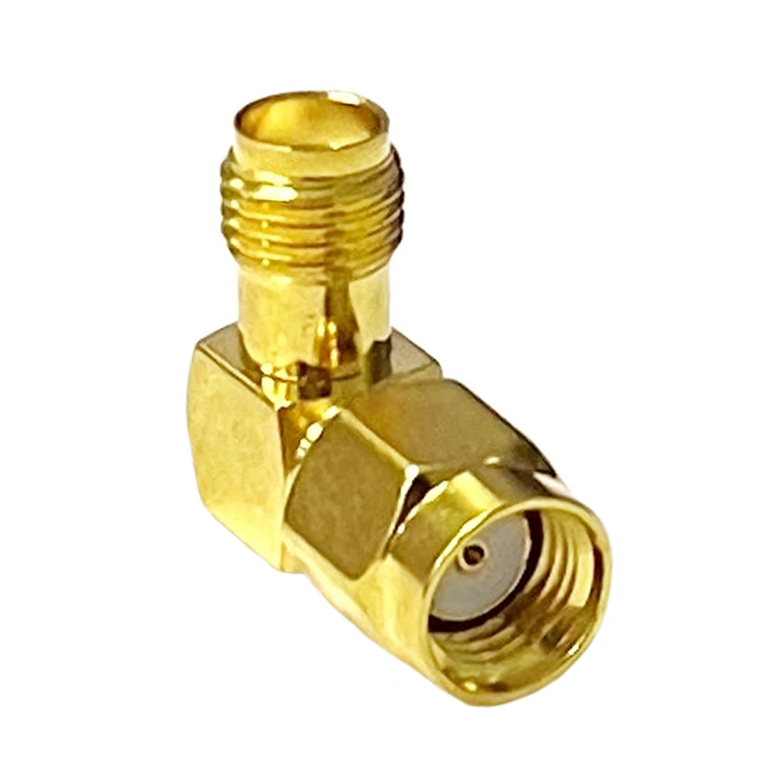 Adaptador coaxial banhado a ouro rf, interruptor plugue macho RP-SMA, conversor rf, ângulo direito, atacado, novo, 1pc