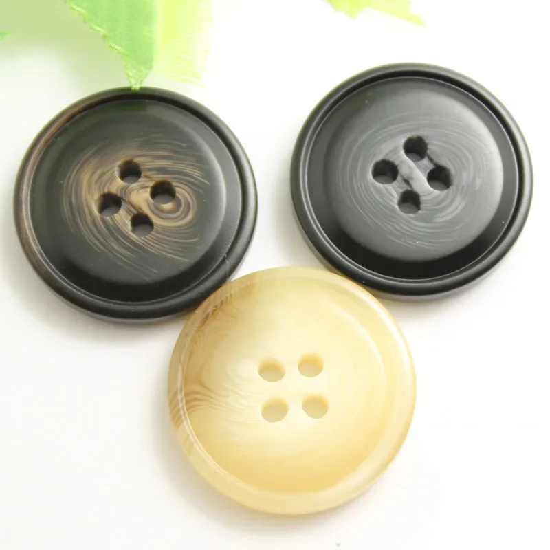 Resin Sewing Buttons for Woolen Coat, Windbreaker Button, Handmade Button Accessories, 4 Holes, 15-25mm, 10Pcs