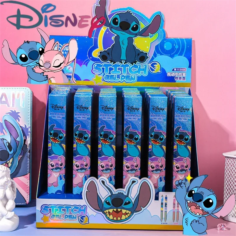 

New Disney Stitch Gel Pen Anime Cartoon Signature Press-type Pens Student School Stationery Office Supplies for Christmas Gifts