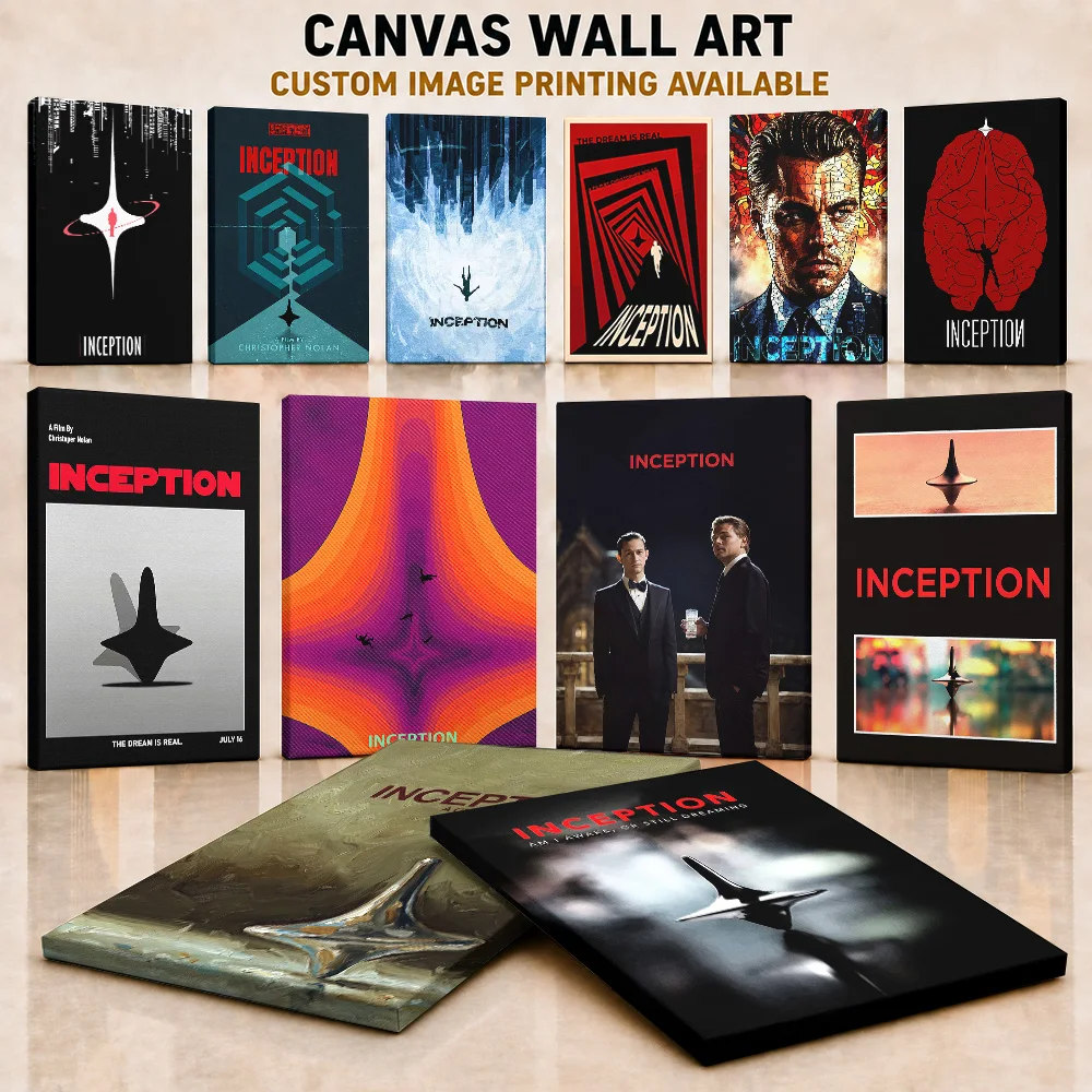 Inception Framed Canvas Print Poster Customized Photo Epic Science Fiction Cinema Style Canvas Wall Art For Bedroom Space Gift