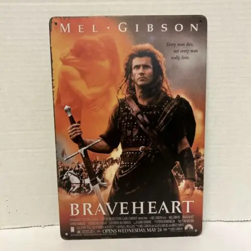 braveheart movie poster tin sign  mel brave heart retro man cave room NEW-Aluminum-tin sign