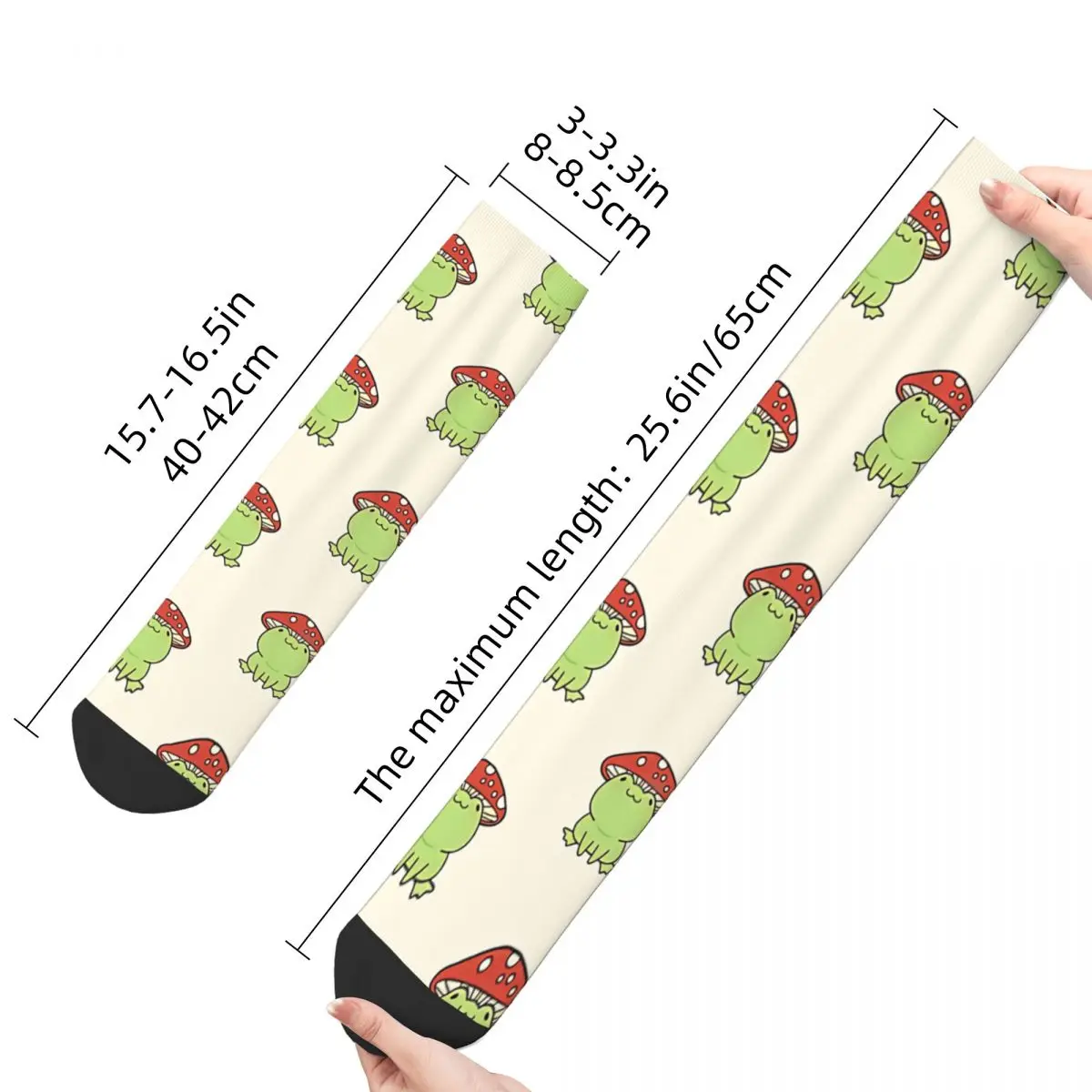 Funny Happy Sock for Men Mushroom Hip Hop Frog Animal Quality Pattern Printed Crew Sock Novelty Gift