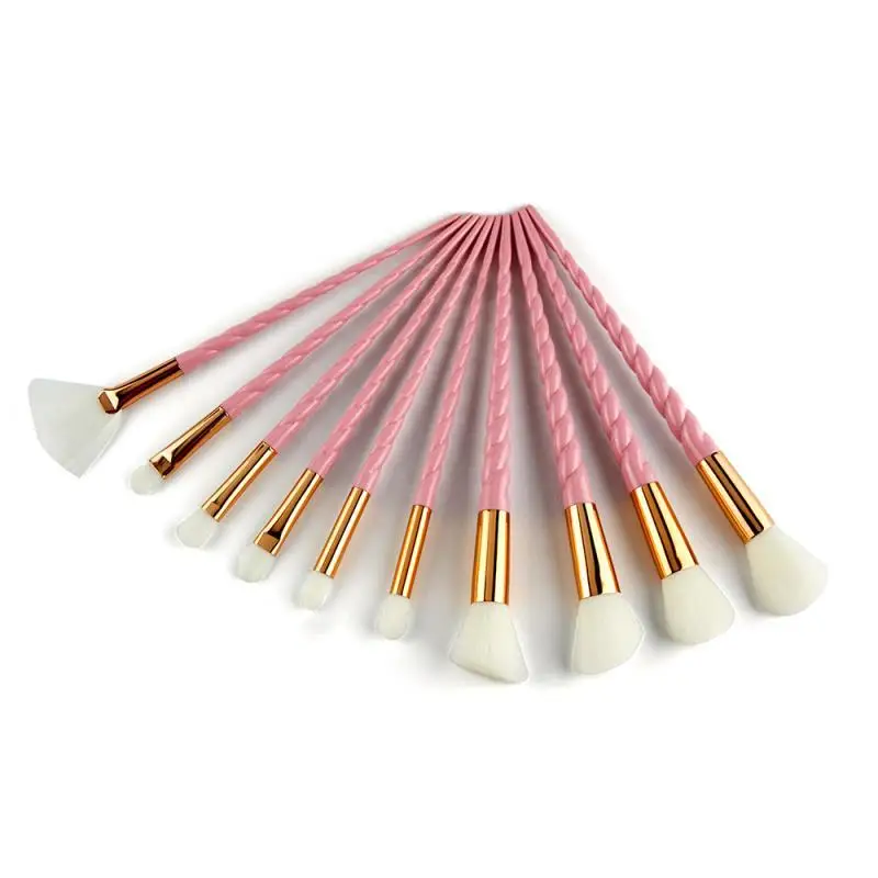 10pcs/set Brilliant in color screw strong grasping powder evenly powder cosmetic brush set for eye makeup