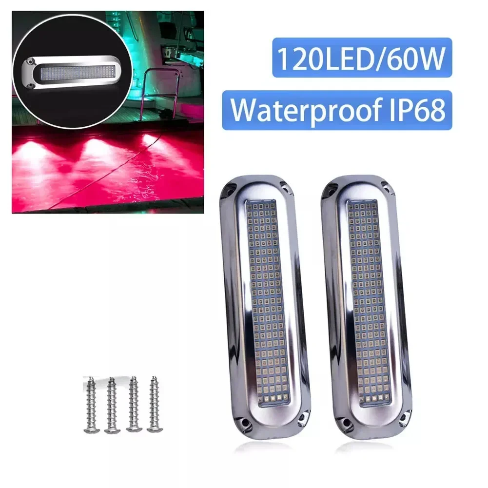 

120LED Light Yacht Light Stainless Steel Underwater Light Boat Truck Lights Stainless Steel Under Water Pontoon Waterproof Lamp