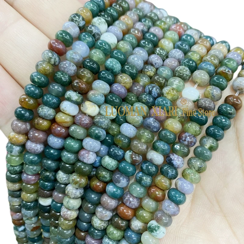 4x6mm Abacus Natural Stone Lemon Jade Agate Turquoise Labradorite Loose Spacer Beads for Jewelry Making Diy Bracelet Accessories