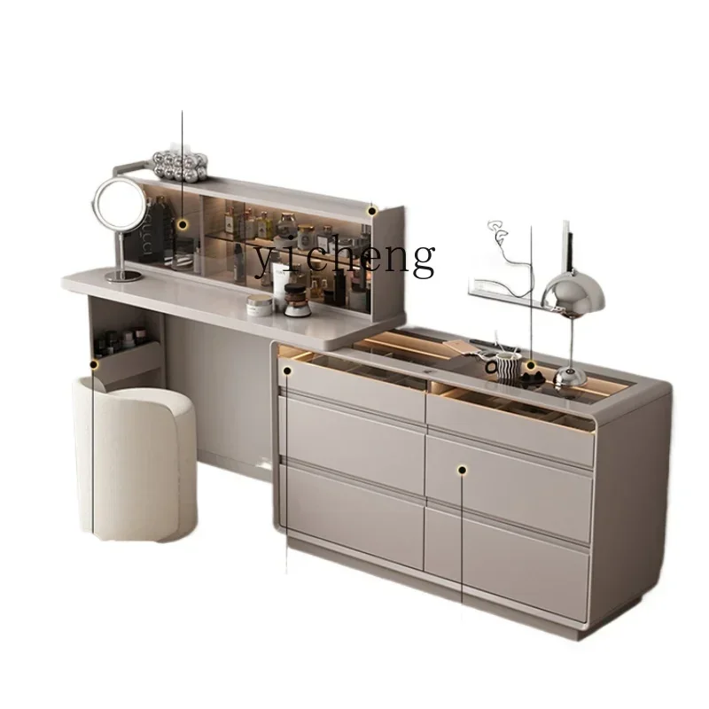 solid wood cream wind minimalist dresser chest integrated bedroom multi-functional storage storage bedside cabinet