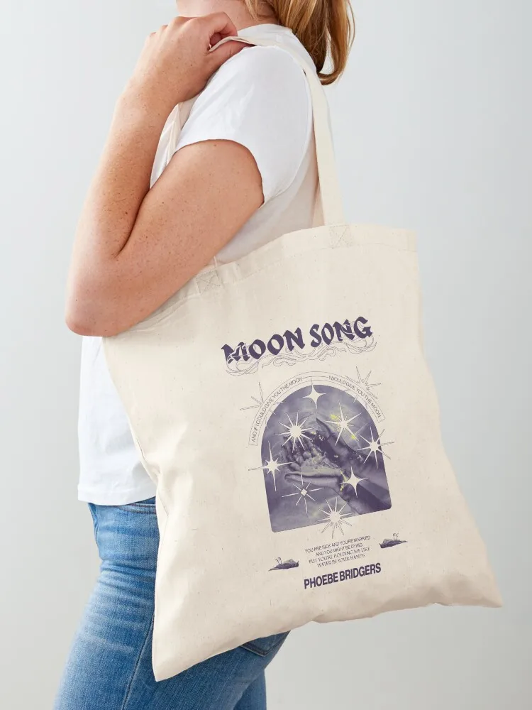 

Moon Song - Phoebe Bridgers Poster Tote Bag shopper bags for women Custom bag bags woman 2025 Gift bags