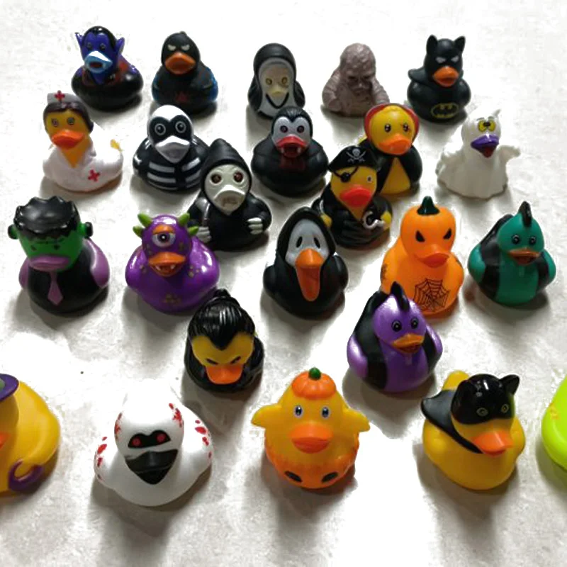 9/15pcs Halloween Rubber Ducks 2 Inch Assorted Halloween Themed Rubber Duck Baby Bath Toys Decoration for Halloween Party