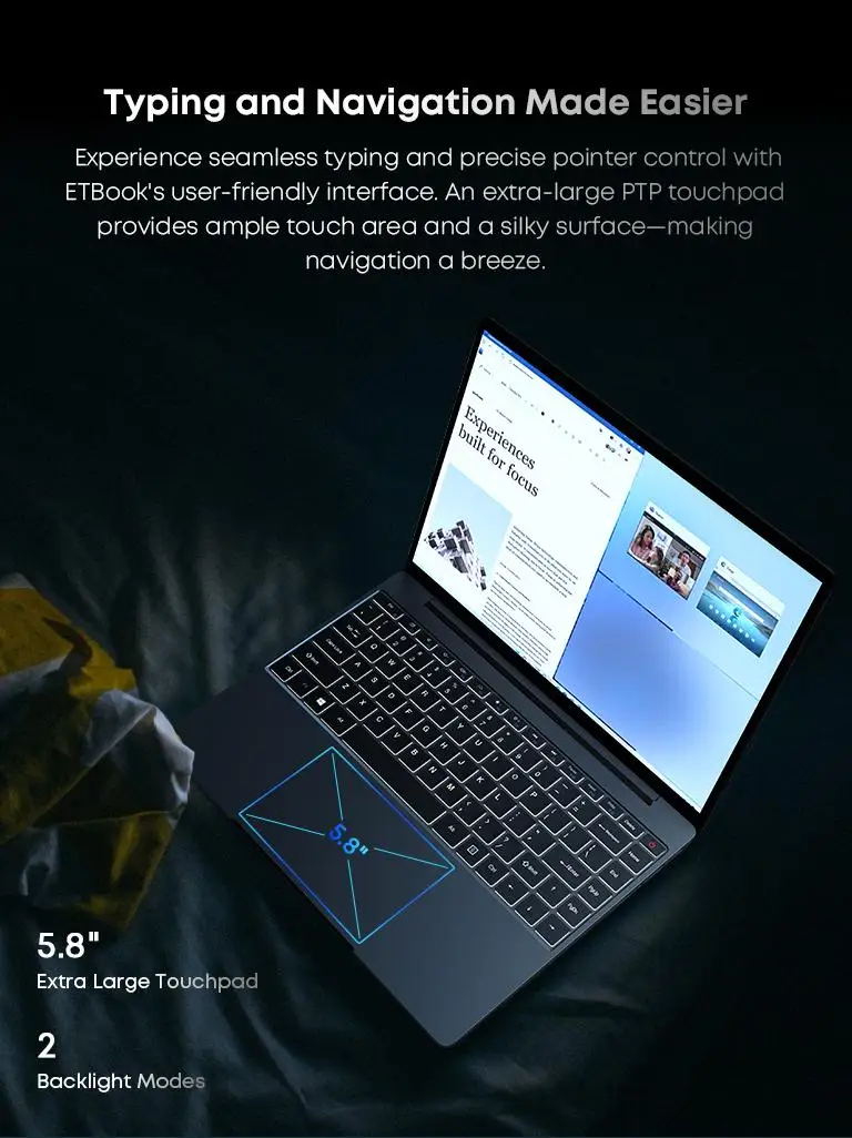 Acer Gadget E10 Intel Core I5-12450H Etbook Laptop 16GB RAM 512Gb SSD 14' 2160X1440 Resolution Computer Wifi6 Office Study Laptops Windows 11