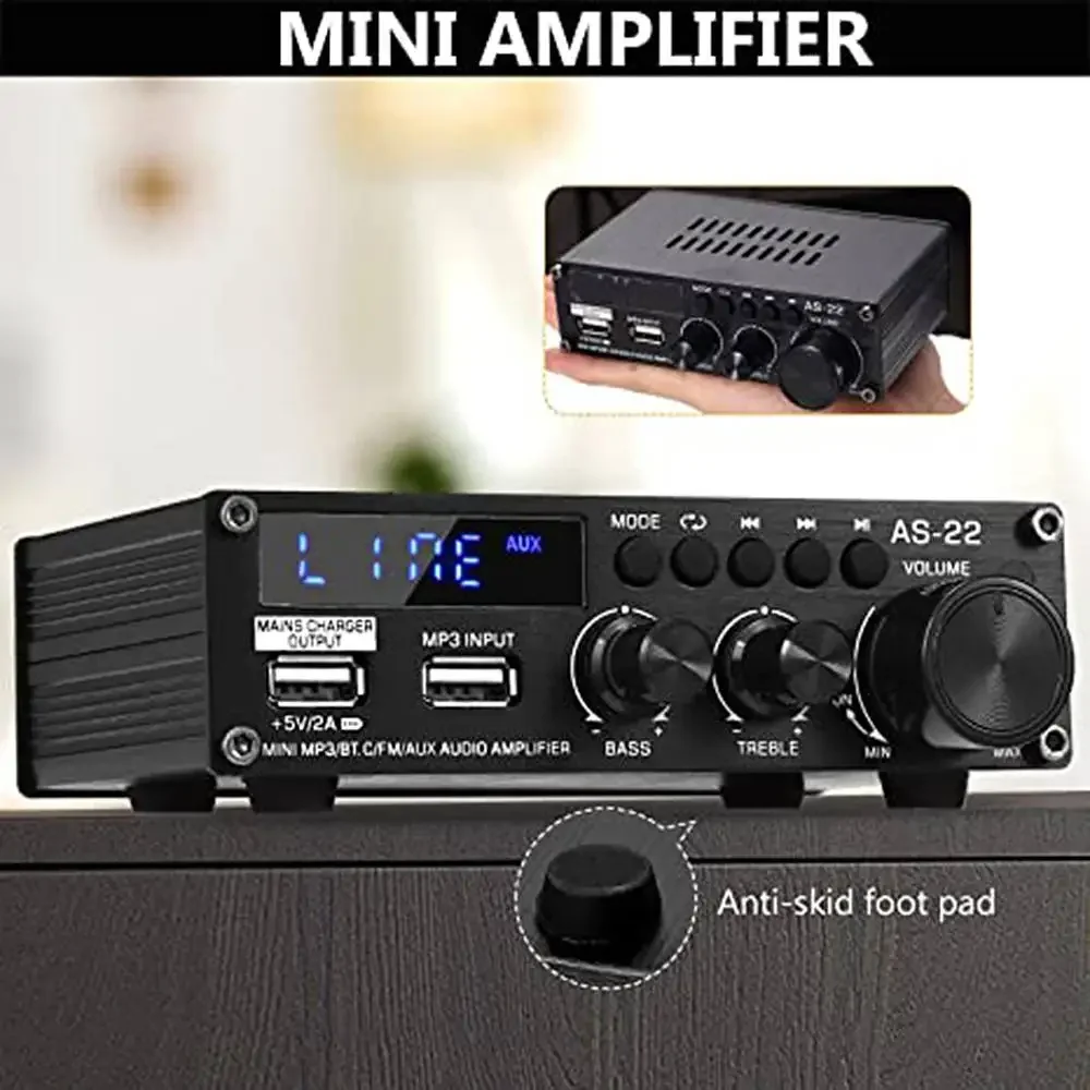 airaux-as-22-ミニ-hi-fi-デジタル-900w-bluetooth-ワイヤレスパワーアンプ-車載-家庭用オーディオアンプ-サブウーファー-スピーカー-fm-aux-mp3対応