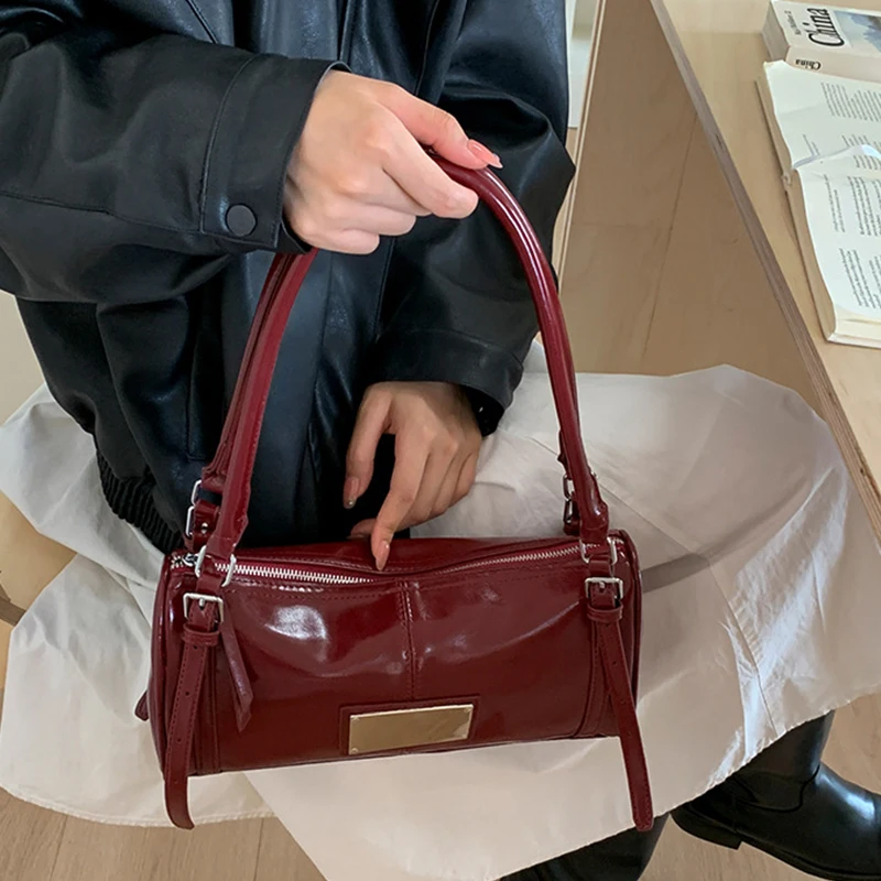 

Высококачественная кожаная сумка на плечо с маслом и воском для женщин, ретро, винтажная, в корейском стиле, маленькая сумка-тоут, сумка-багет под мышками, пригородный кошелек