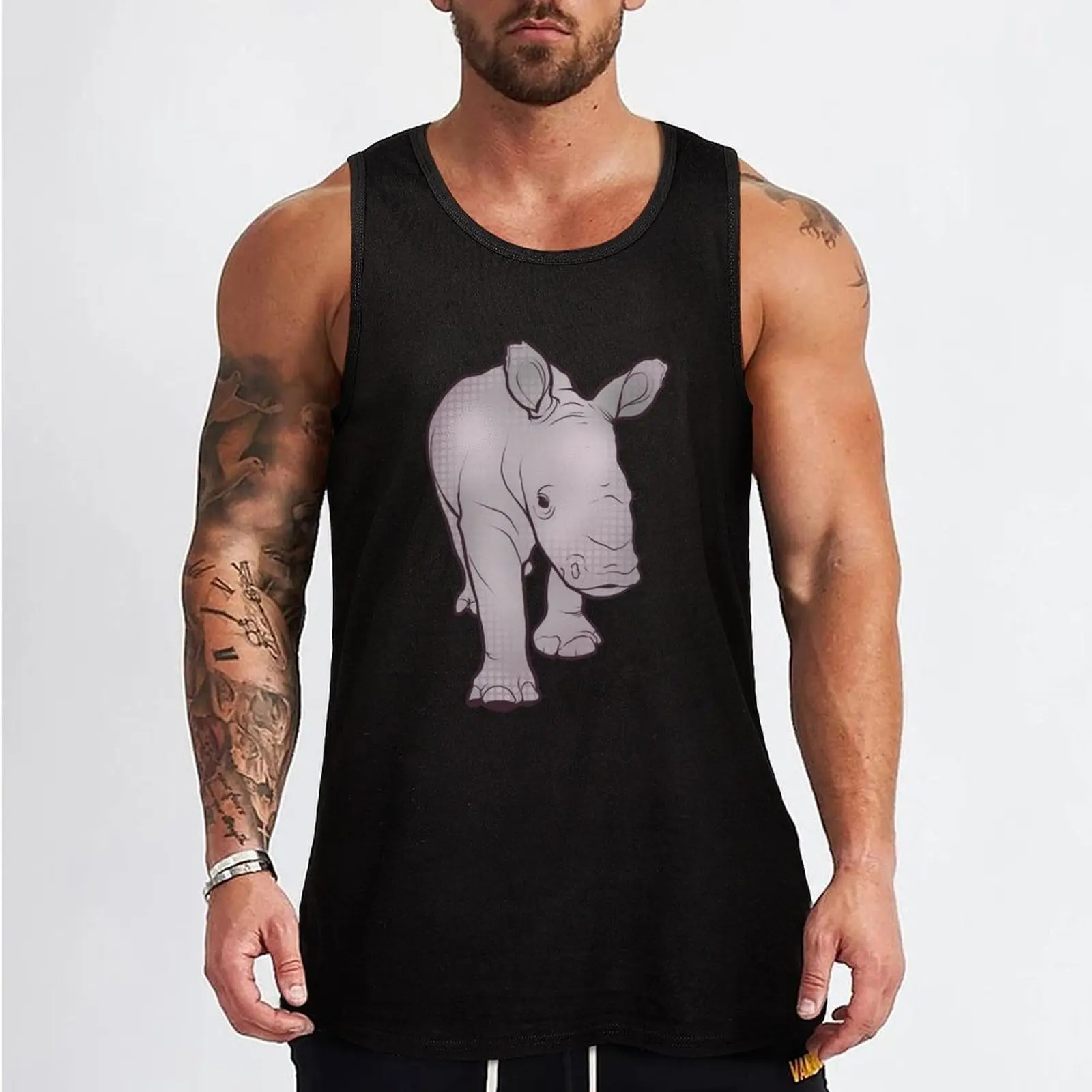 Rhino Baby Tank Top Men's sleeveless t-shirt sleeveless shirt man gym sexy clothes men basketball