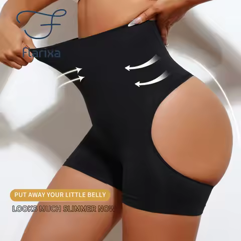 Women High Waist Shaping Control Panty Butt Lifter Shapewear Sexy Show Buttocks Slim Shorts Sexy Underwear Slimming Body Shaper