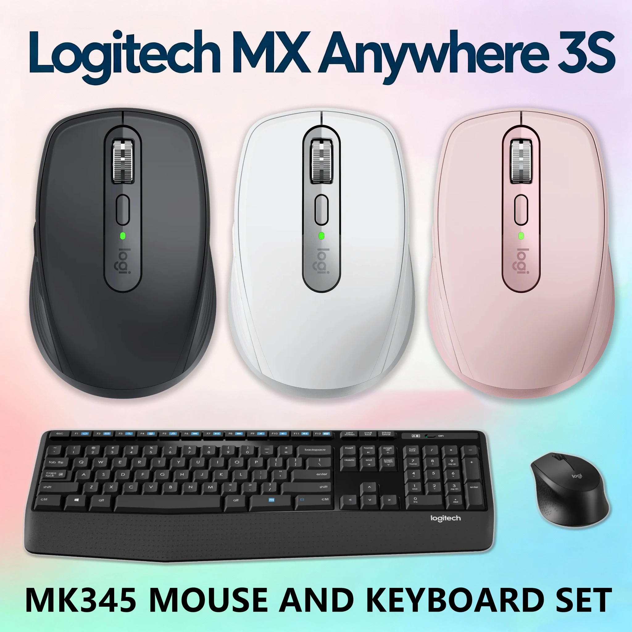 

Беспроводная мышь Logitech MX Anywhere 3S, версия Mac, Bluetooth, бесшумная, портативная, офисная, Apple Pink Girl