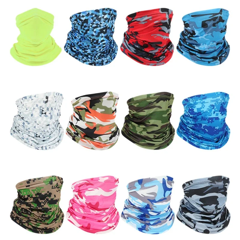 Ice Silk Face Cover mask Neck Tube de secagem rápida Pesca ao ar livre Ciclismo Magic Motorcycle Respirável Bandana UV Proteção Scarf