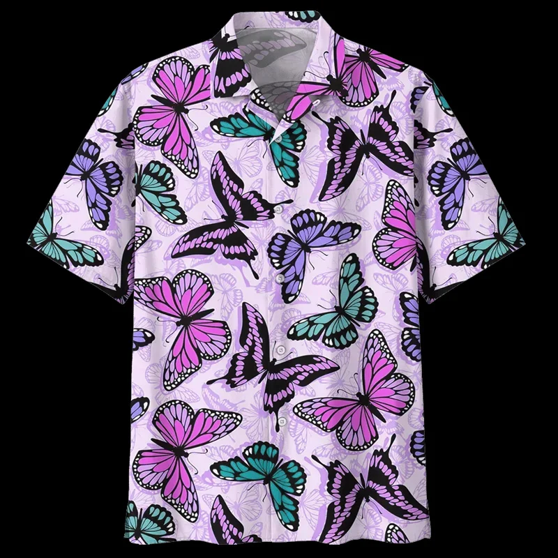 

Summer New 3d Animal Butterflies Printed Shirts Men Children Funny Streetwear Clothing Girl Fashion Shirts & Blouses Vintage Top