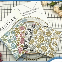20pcs/Pac Multicolour European Floral Colourful Printed Napkin Square Paper Napkin Restaurant Wedding Party Folding Table Runner