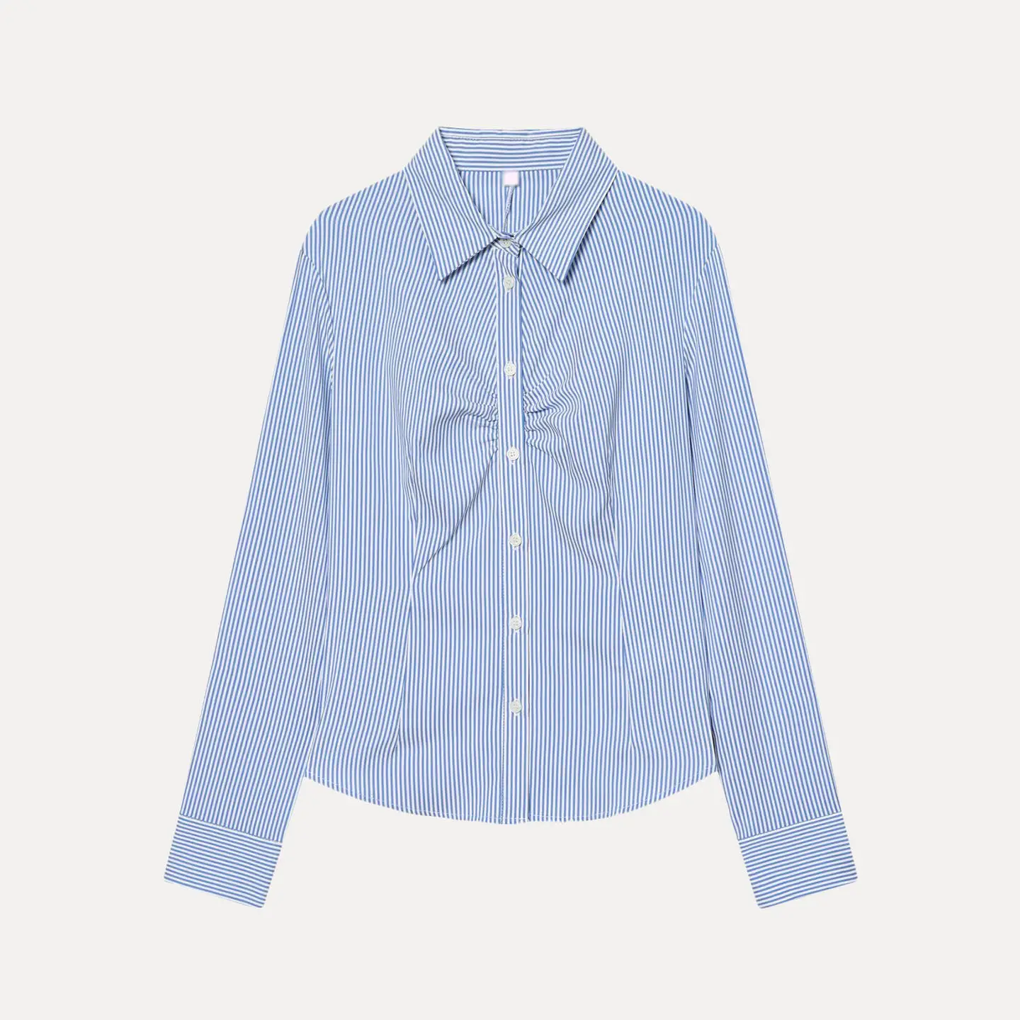 Slim Fit Long Sve irt Stehkragen Zweifarbig Plissee Faionable Damen Winter 2025, Neu Sle irt Z Youth Casual