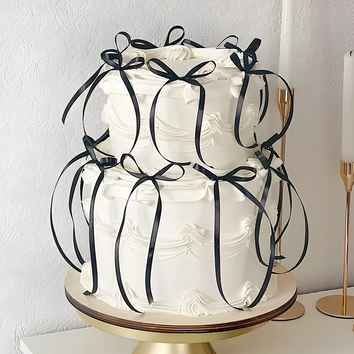 Ribbion Bow Cake Topper with Happy Birthday sign Coquette Themed Party Black Vintage Cake Topper for Heart Cake Vintage Cake