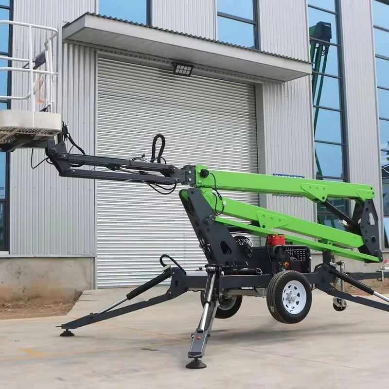 High Reach Electric Diesel Dual Power Awp Aerial Platform Self Propelled Spider Tracked Rough Terrain Work Boom Lift