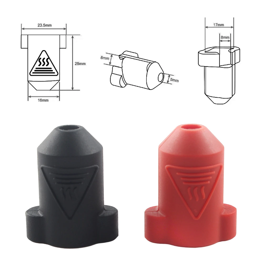 2/5pcs Creality K1/K1Max 세라믹 가열 블록 키트에 대 한 블랙 레드 실리콘 양말 K1 Hotend 단열 케이스 커버