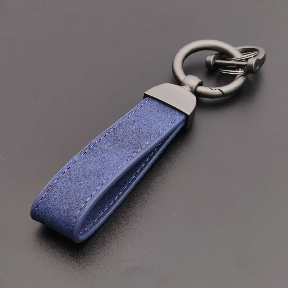 Personalized Leather Key Chain Ring, Custom Gift
