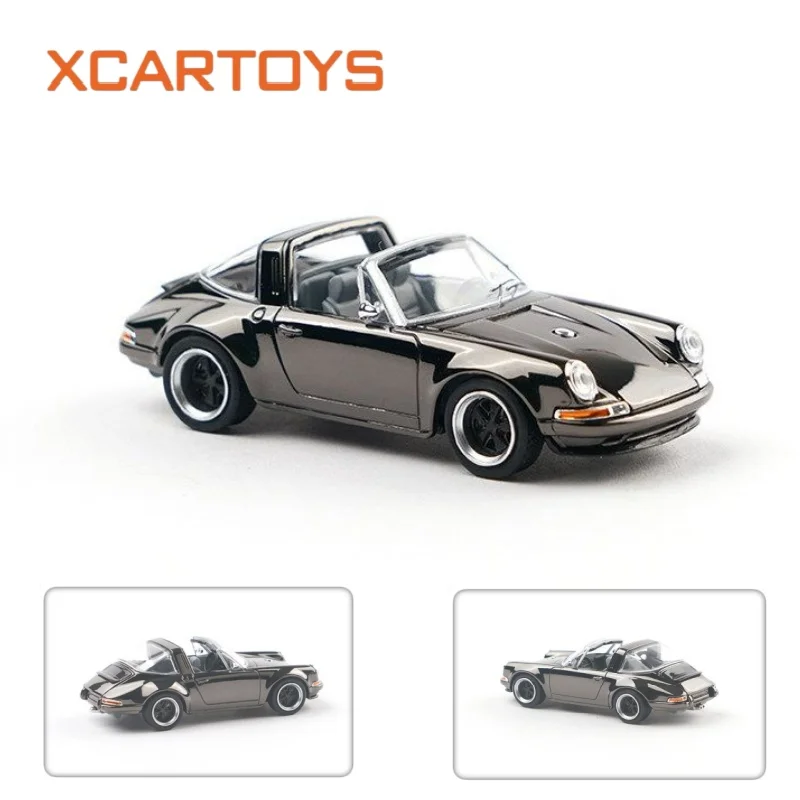 XCARTOYS 1/64 POPRACE SINGER 964 Targa Dark Electroplating Alloy Diecast Car Model Collectible Desktop Display Ornamen