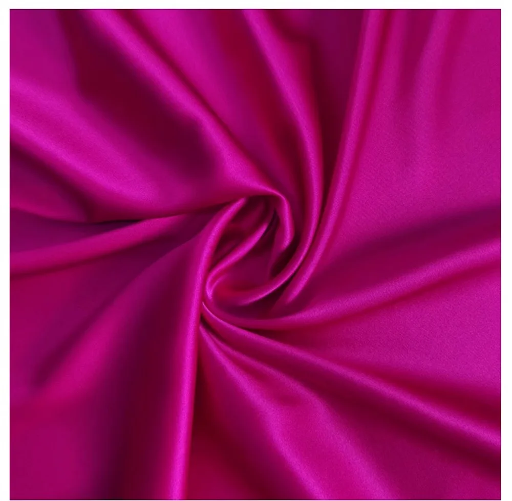 Natural Silk Stretch Satin140cm width 19momme Lycra Silk Fabric Shirt Evening Dress Sewing Material Rose Red