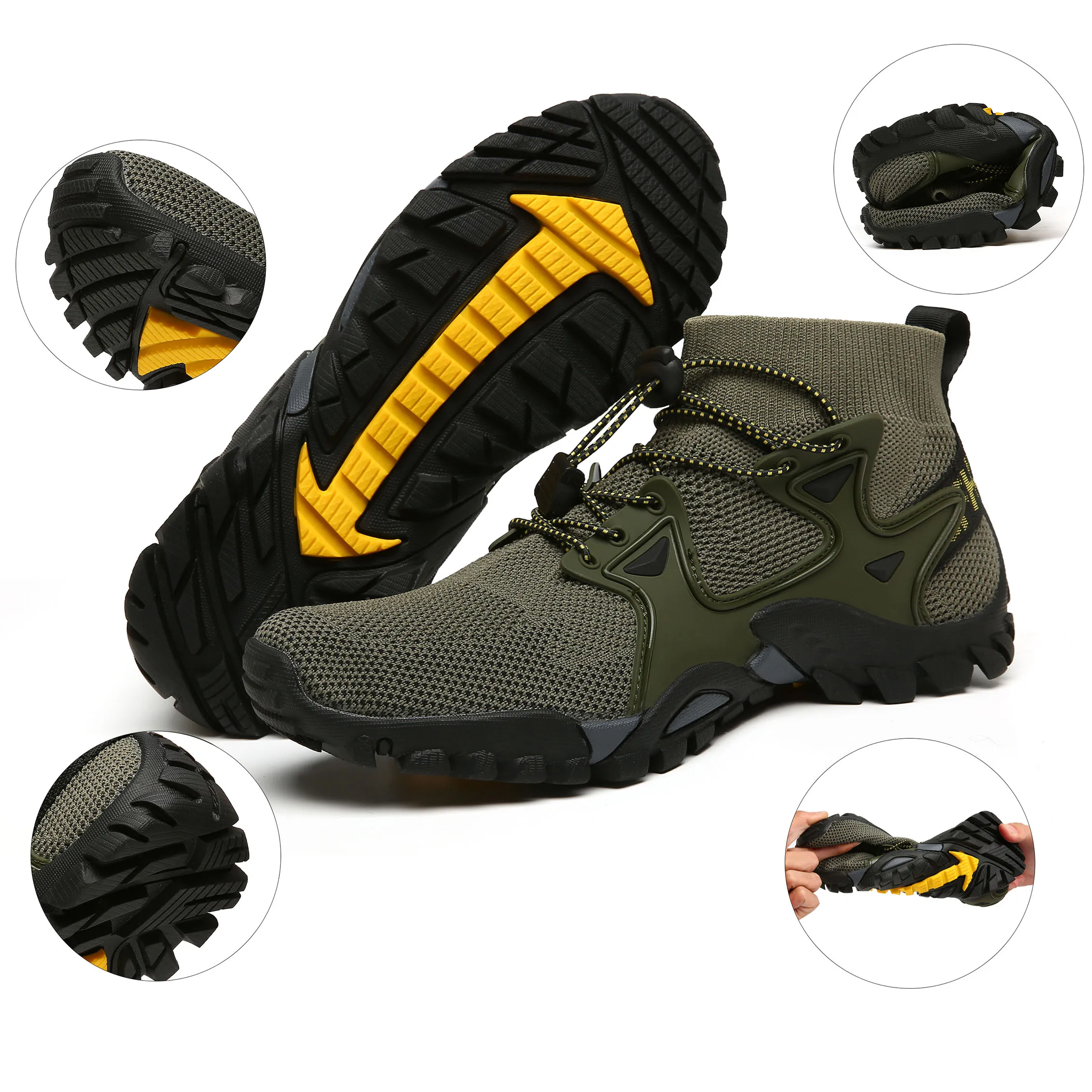 

New Mesh Breathable Hiking Shoes Size 36-47 Mens Sneakers Outdoor Trail Trekking Mountain Climbing Sports Shoes For Male Summer