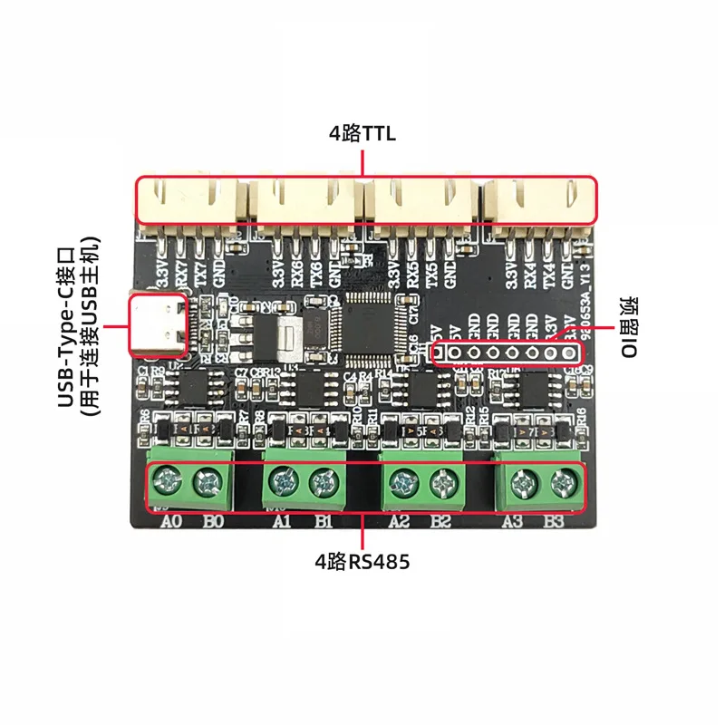 USB to 4 channel RS485 UART CH344Q multi serial port expansion module USB to 4 channel TTL UART