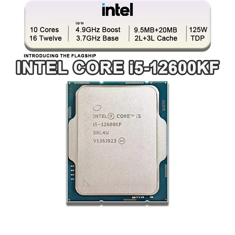 Core i5-12600KF i5 12600KF 3.4 GHz Ten-Core Sixteen-Thread L3=20M 125W Support DDR4 DDR5 Desktop CPU Socket LGA 1700 for Intel