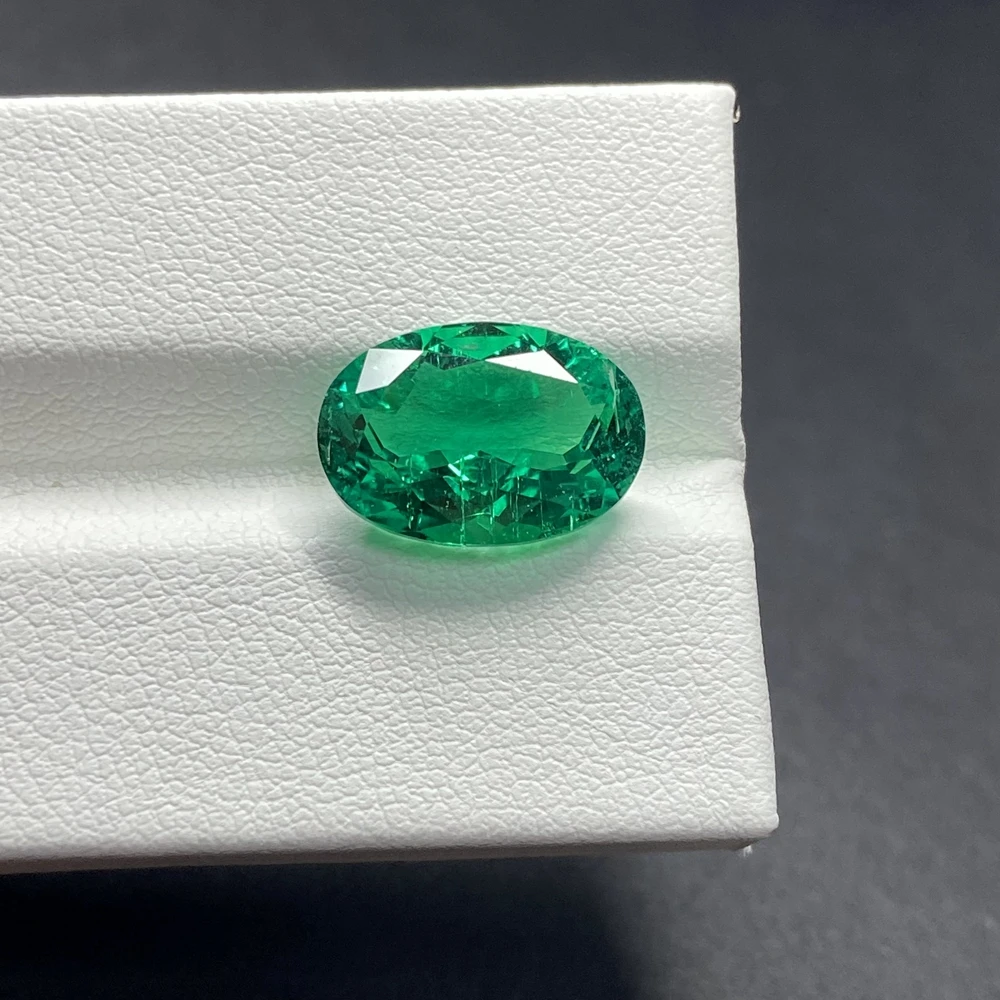 

Lab Created Green Oval Cut Colombian Emerald Stone 10x12mm Gemstones For Pendant