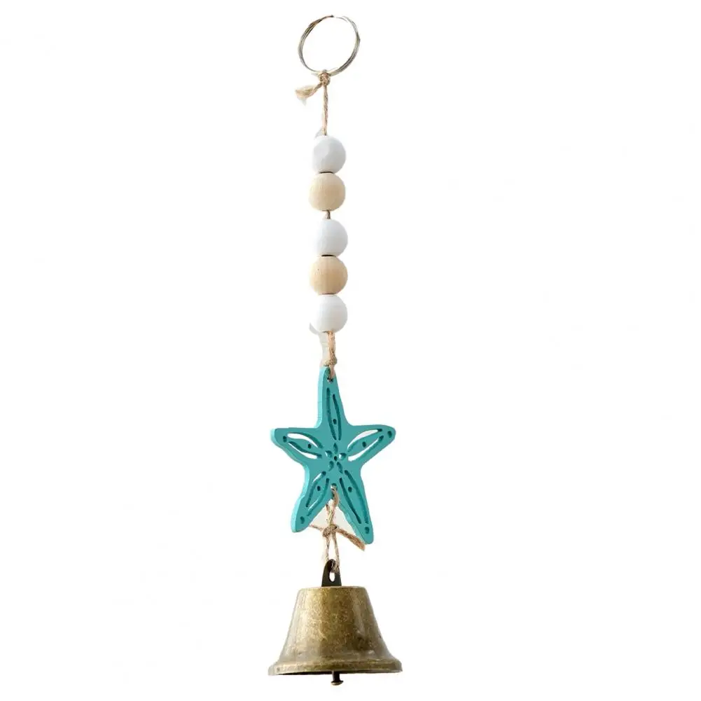 Easy Hang Wind Chime Handmade Wind Chime Beach Ocean Themed Bell Ornaments Summer Wooden Seahorse Wind Chime for Bedroom