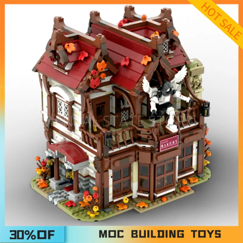 3767PCS Customized MOC Ghost Bakery Red Brick Building Blocks Technology Bricks Creative Assembly Education Toy Holiday Gift