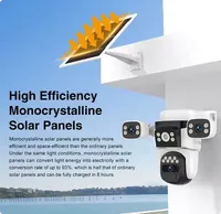 8K 15MP 4G Sim Card Solar Camera Three Lens Three Screen Security Protection Wireless Solar CCTV Ai Detection External IP Cam