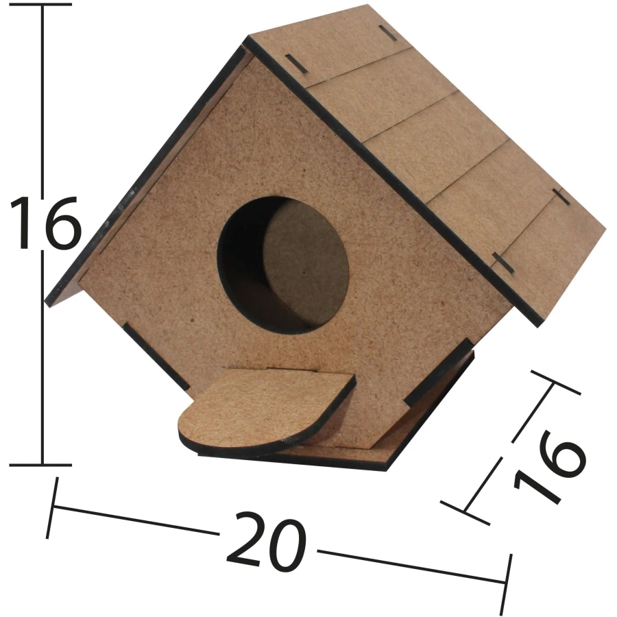 L319 Small Bird House, Disassemble Wood Painting Mdf Bird House