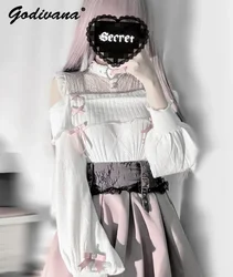 Mine Series Mass Production Spring New Knitted Lace Heart Rhinestone Sweater Women's Lolita Sweet Knitwear Basic Knitted Top