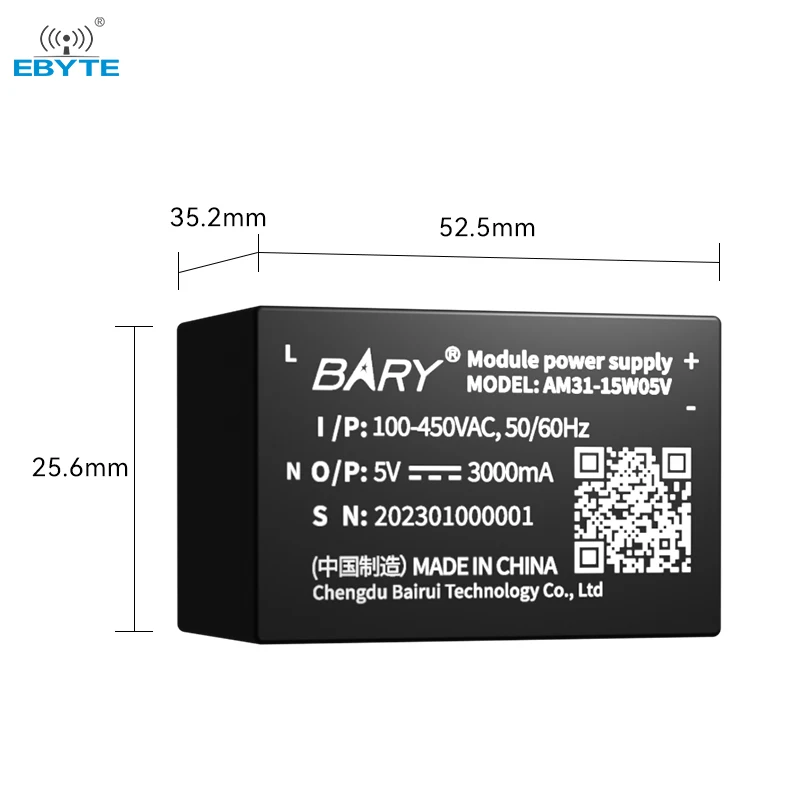 AC-DC Step-Down Power Supply Module EBYTE AM31 Series Ultra Low Power Low Ripple 5V/12V/24V Small Size Module