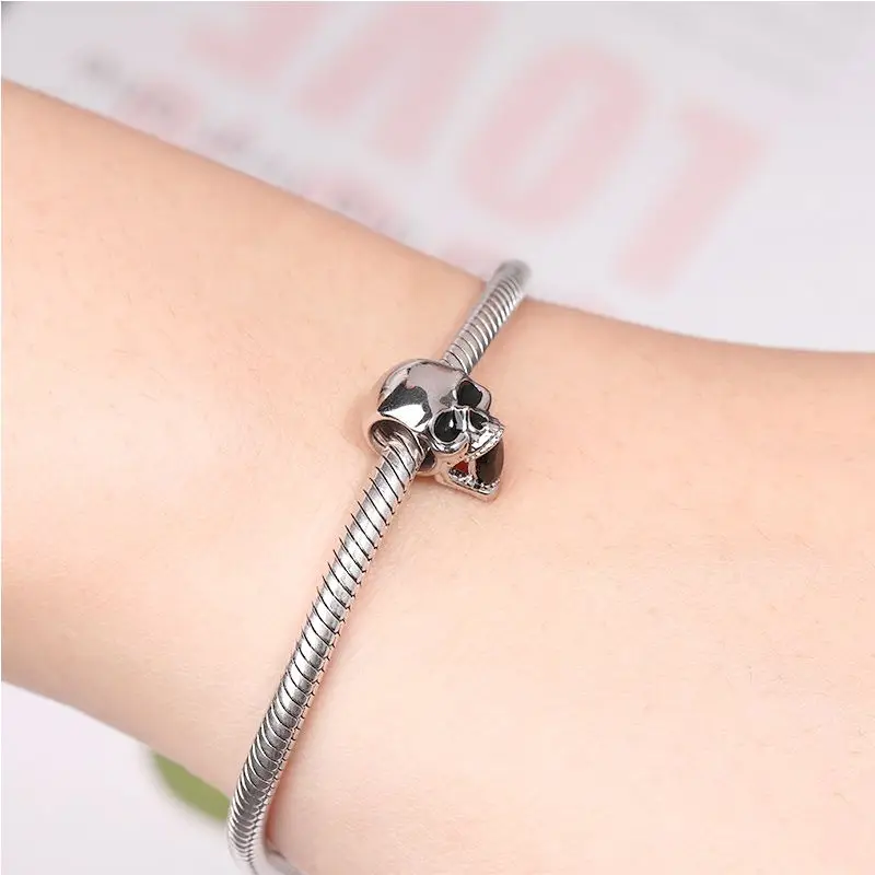 925 Sterling Silver Demon Black Butterfly Bat Horror Pumpkin Pendant Bead Diy Fit Original Pendant Charm Bracelet Women Jewelry view 4
