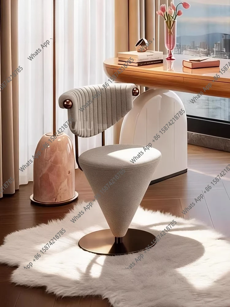 

Rotating dressing chair designer original high-value girls bedroom makeup chair light luxury high-end dressing stool