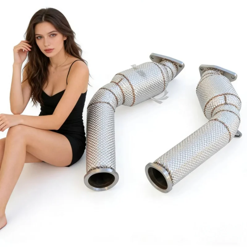 High-flow Stainless Steel Downpipe Exhaust for Infiniti FX35 3.5 2003-2008 Exhaust Pipe Catalytic Converter with Heat Shield