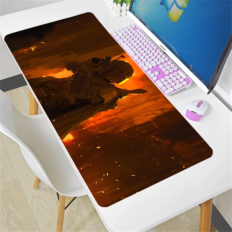 Tappetino per mouse da gioco Boba Fett Tappetino per tastiera Accessori per ufficio Computer portatile Uffici Tappetino per mouse fresco Tappetini da gioco antiscivolo 900x400