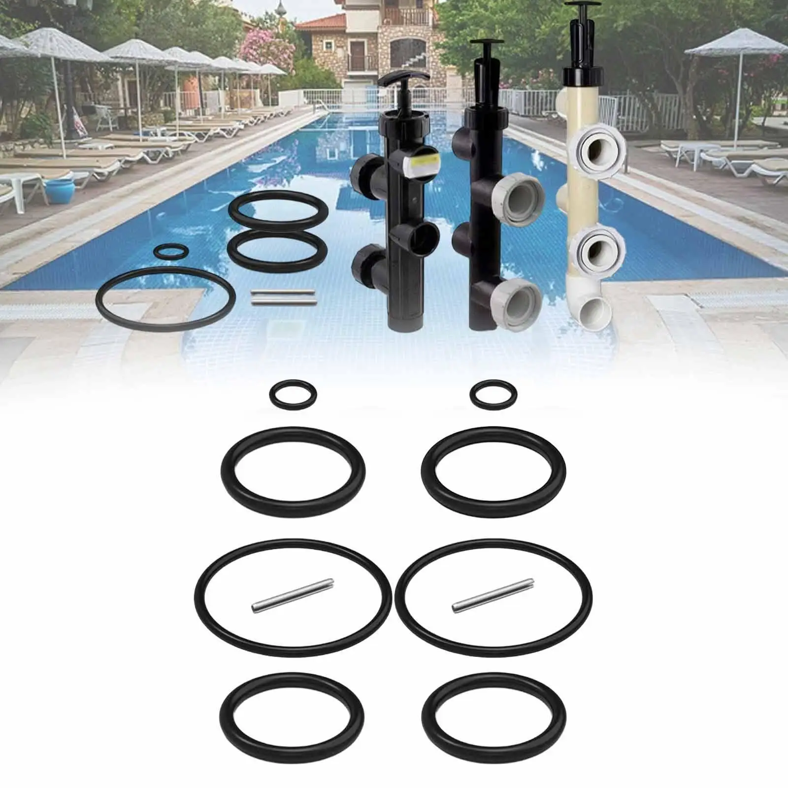 263054 O Ring Kit,Backyard Component Easy to Install,Swimming Pool Valve Repair Kit Replaces Handle Pin for 263052 263078 263079