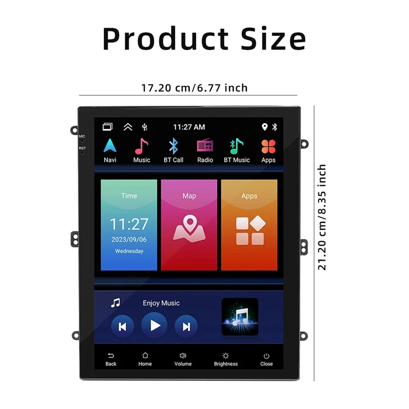 

9.7Inch Car Vertical Navigation Screen Wireless Carplay&Android Set Auto Car Portable Automatic Multimedia Player Kit 2+32G