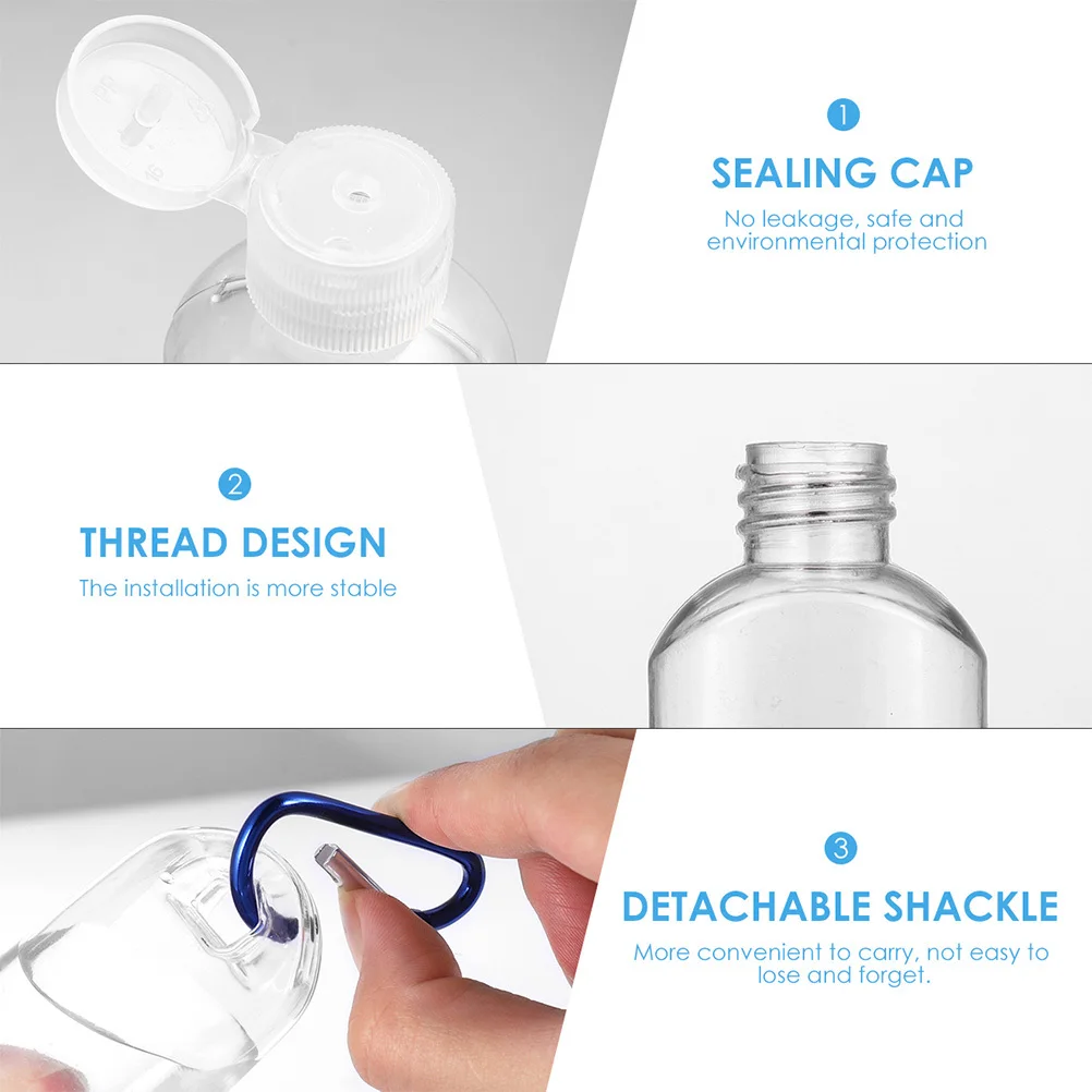 

1Pcs Portable Leakproof Container Plastic Bottle with Hook Travel Use for Outdoor Activities Bottle