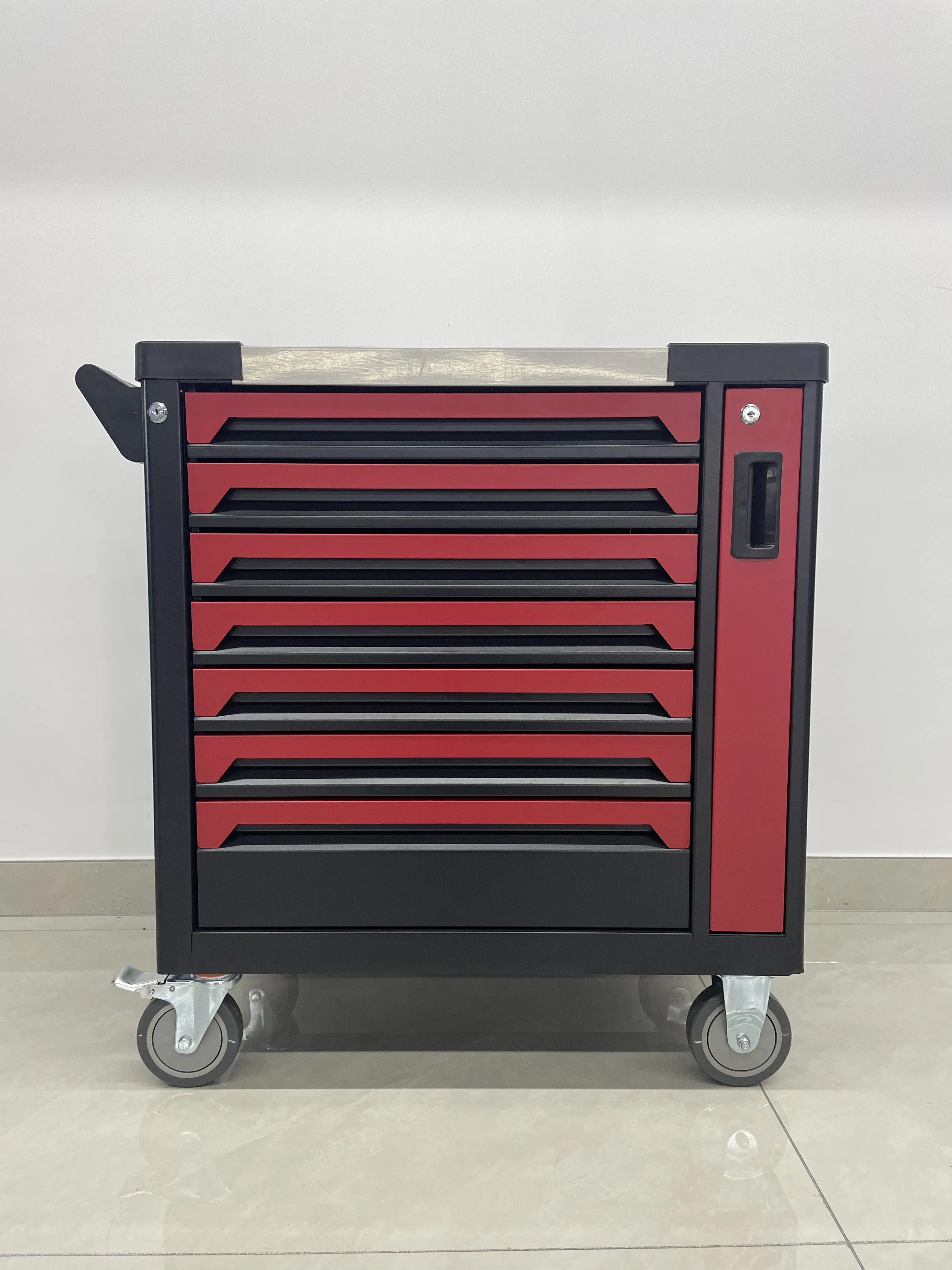 8-Drawer Heavy Duty Steel Workbench Cart Portable 258 Pcs Set for Garage Workshop Storage Customizable OEM Support